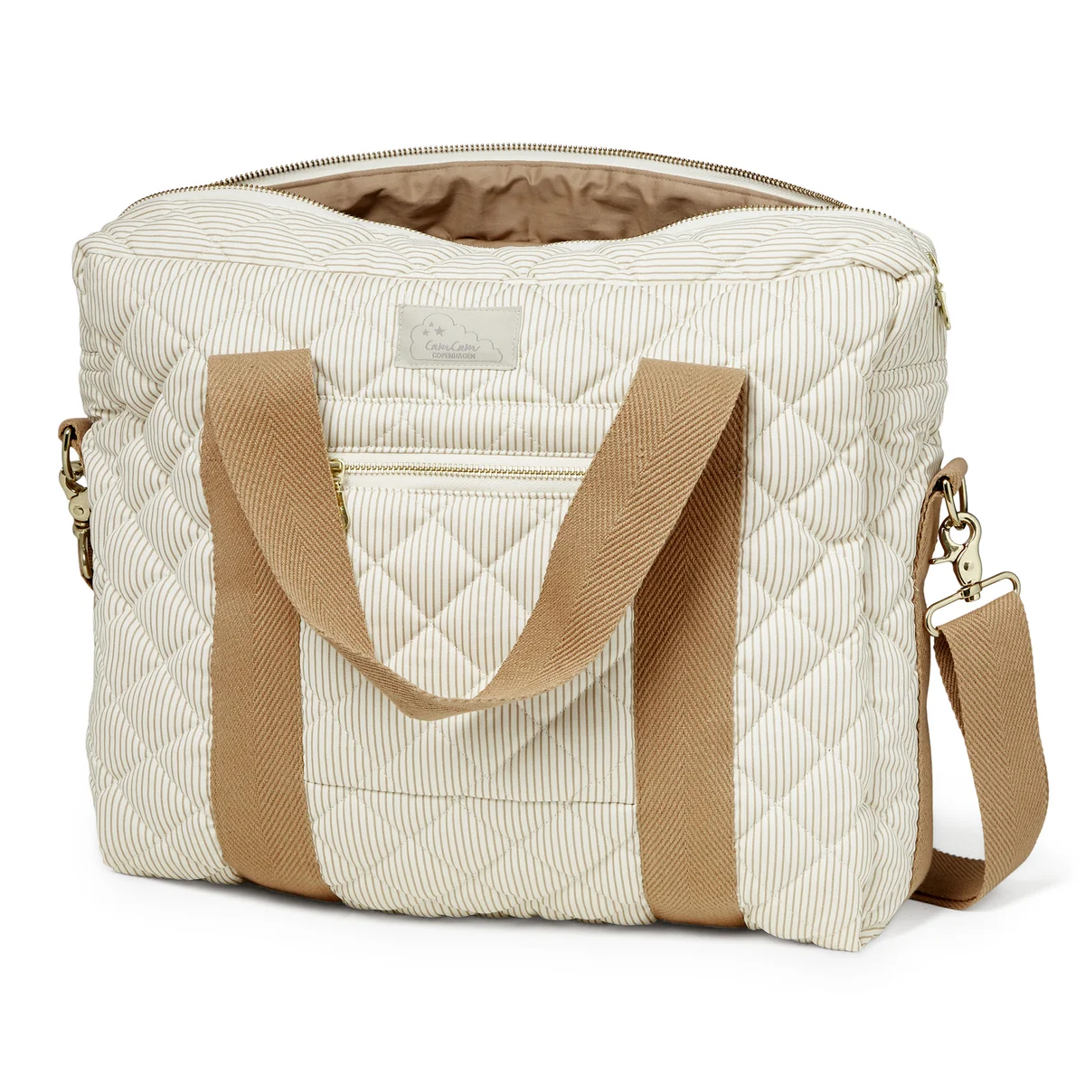B-Ware Cam Cam Copenhagen Wickeltasche M Tasche Wickelauflage Classic Stripes Camel  - 5712805117719