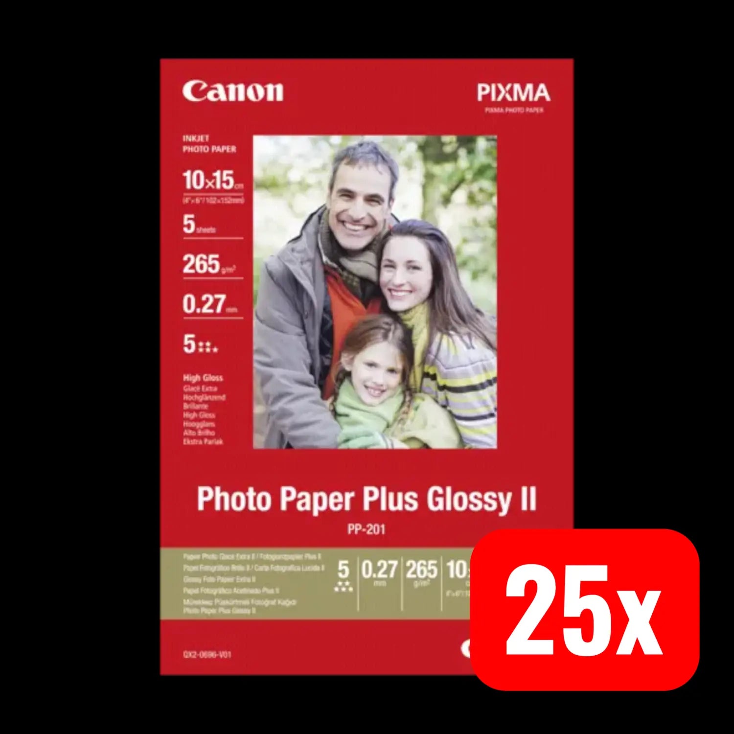 B-Ware Canon Fotopapier Fotoglanzpapier Weiss 10 X 15 Cm Photo Paper 5 Blatt 25 Sets - 4960999978215