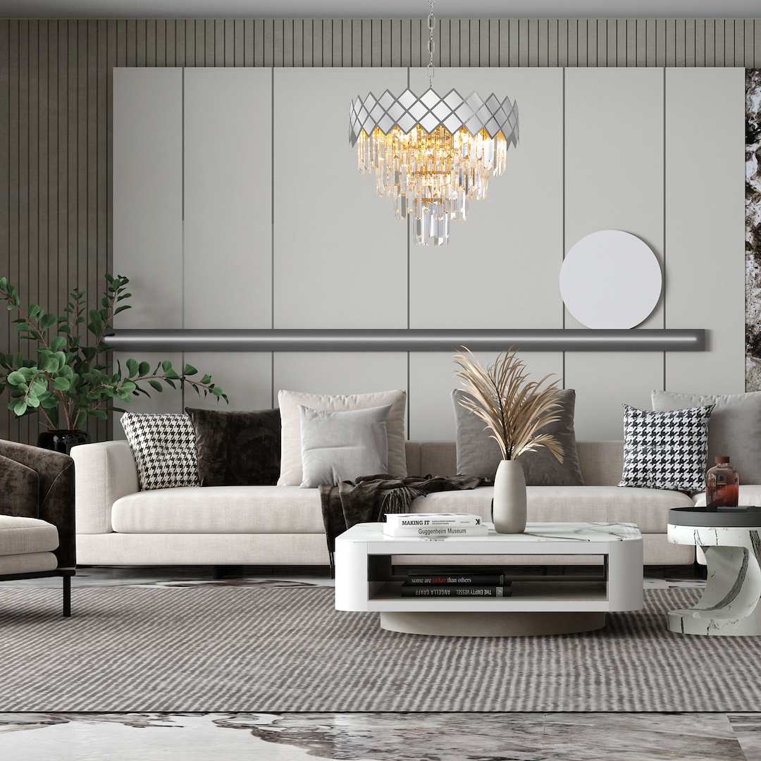 Kronleuchter Lampe Leuchte CARISMA CHROME E14 Hängeleuchte 9 Flammig Wohnzimmer - 5902693788898