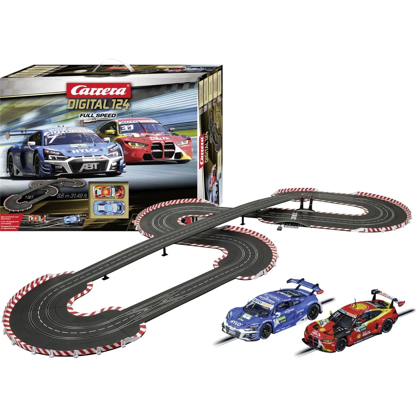 B-Ware Carrera Startset Rennbahn Digital 124 Autorennbahn Full Speed Audi R8 Bmw M4 Gt3 - 4007486236332