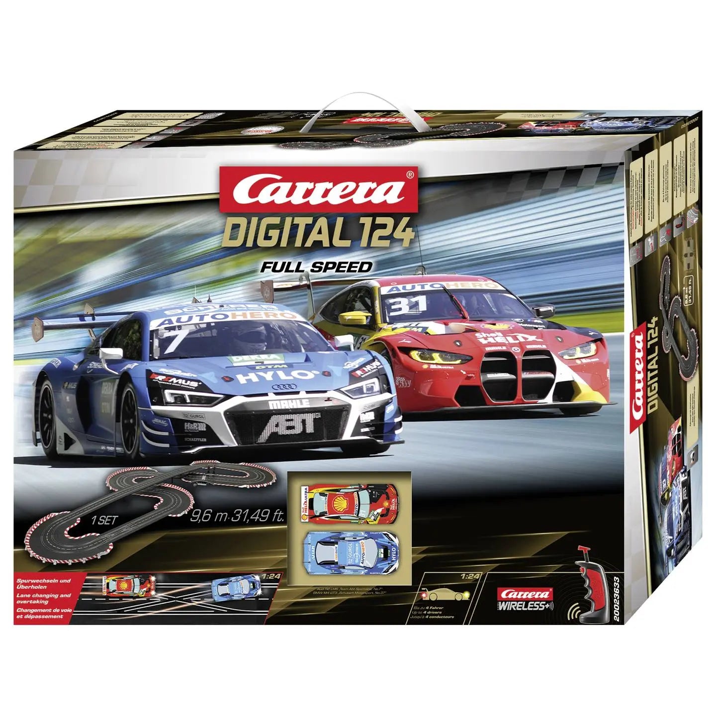 B-Ware Carrera Startset Rennbahn Digital 124 Autorennbahn Full Speed Audi R8 Bmw M4 Gt3 - 4007486236332