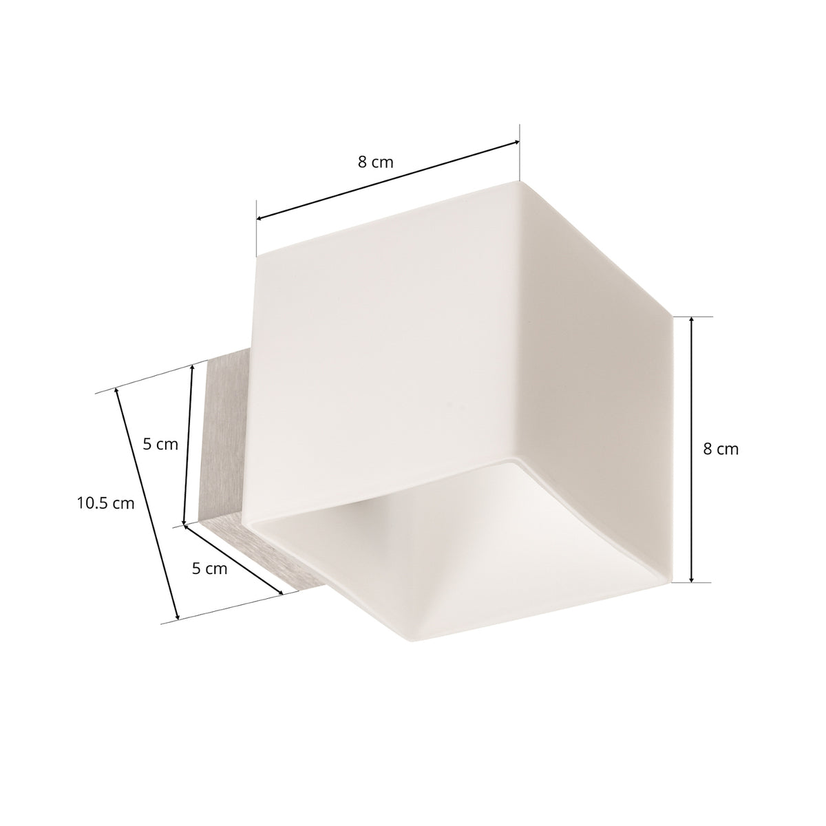 Casablanca Cube blendgeschützte Wandleuchte weiß grau dimmbar G9 48W IP20 - 4250043721202