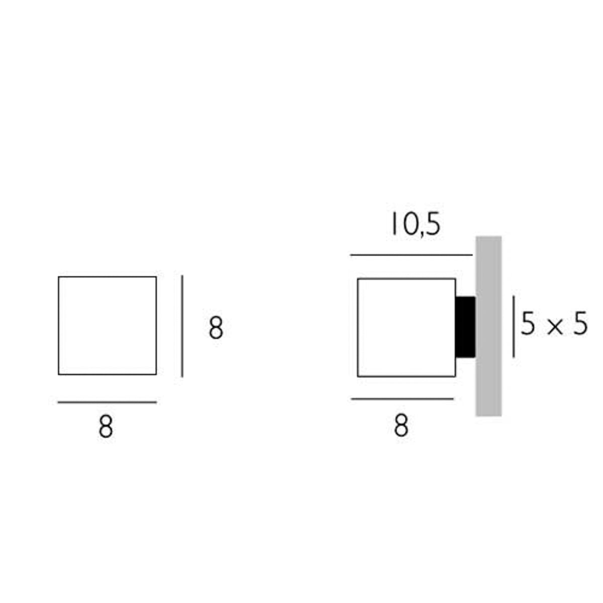 Casablanca Cube blendgeschützte Wandleuchte weiß grau dimmbar G9 48W IP20 - 4250043721202