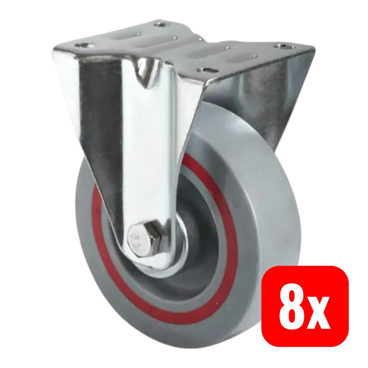 B-Ware Cascoo Lenkrolle Bockrolle Transportrolle 125 Mm Grau Rollenlager 8 Stück - 4260390229870
