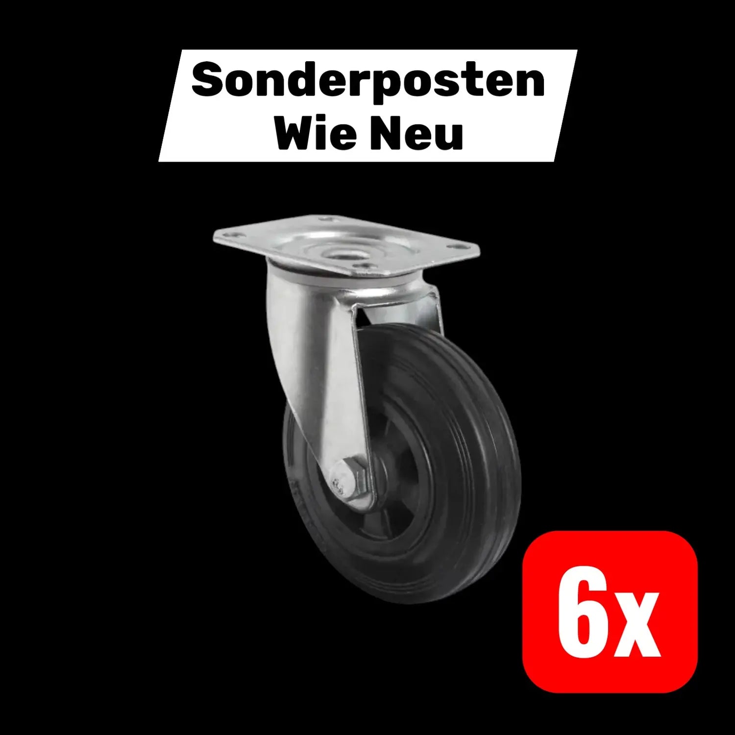 B-Ware Cascoo Lenkrolle Bockrolle Transportrolle ø 80 Mm Schwarz Polypropylen 6 Stück - 4260654038309