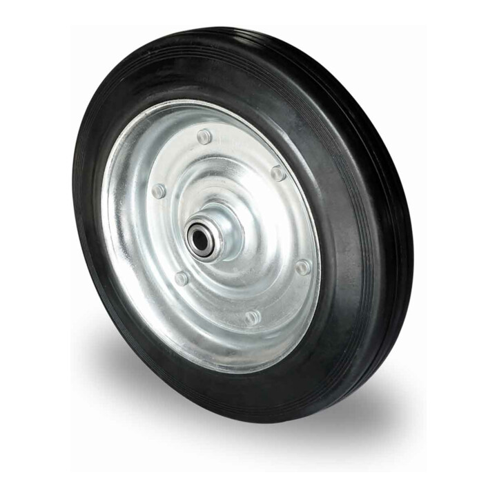 Cascoo Rad Rolle Laufrad 250 Mm Stahlblech Vollgummi Schwarz Rollenlager B-Ware - 4260565399247