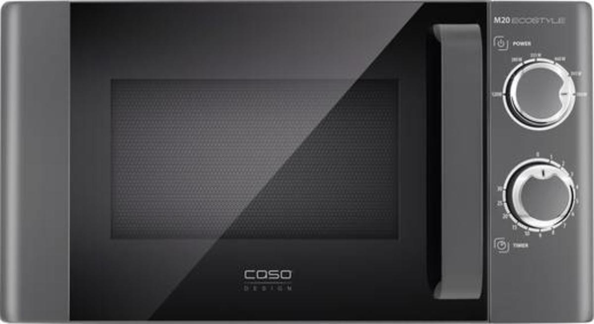 Caso M20 ECOSTYLE Mikrowelle 20 Liter 700 Watt Glasdrehteller Ø 24,5 cm schwarz - 4038437033076