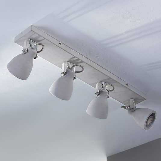 Lindby Vierflammige LED-Beton-Deckenlampe Kadiga Wohnzimmerleuchte Deckenla102