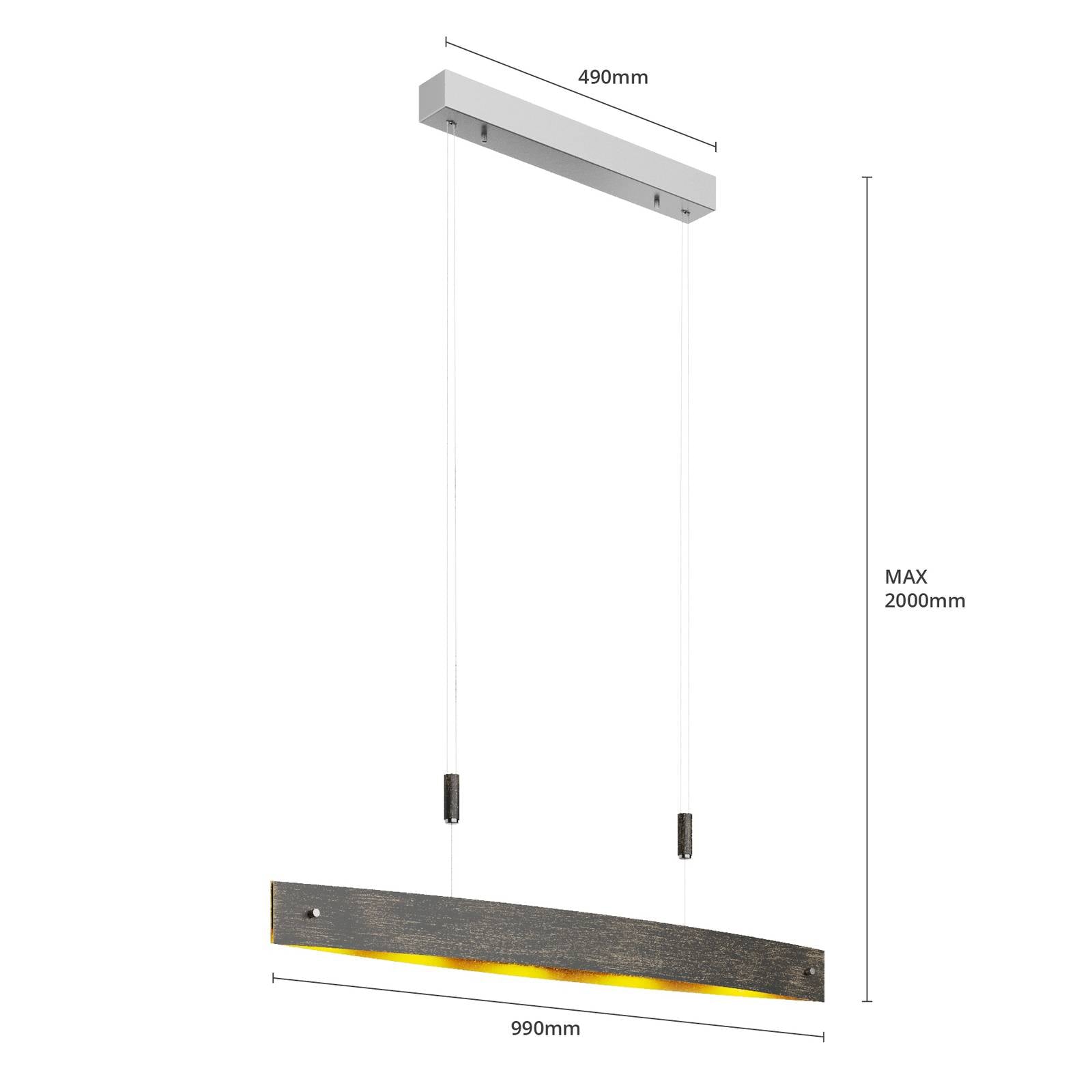 Lucande Pendelleuchte Hängeleuchte LED Lampe schwarz gold Metall Touchdimmer - 4251096520958