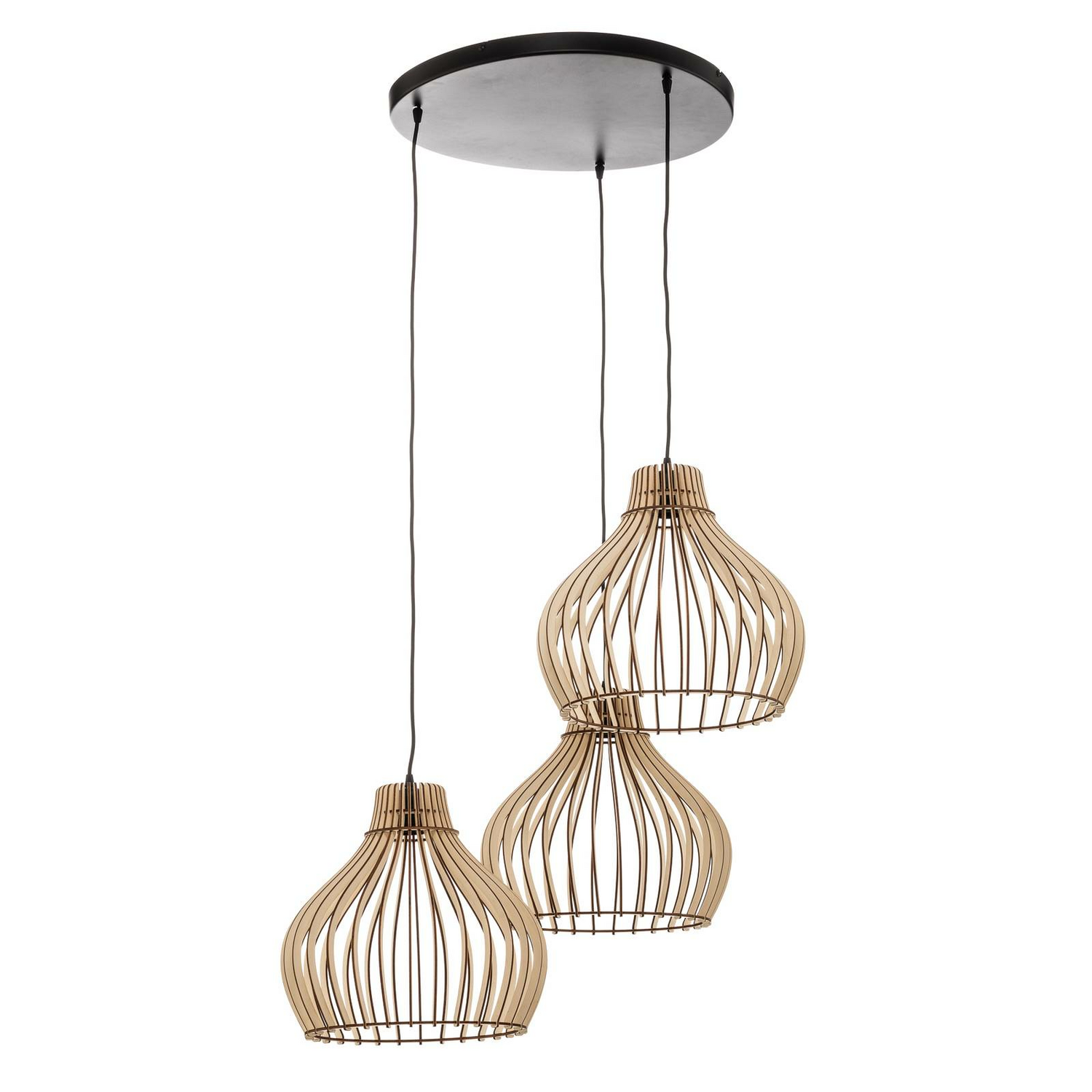 Suspension Euluna Barrel de catégorie B avec abat-jour en bois, plafonnier, suspension décorative 517