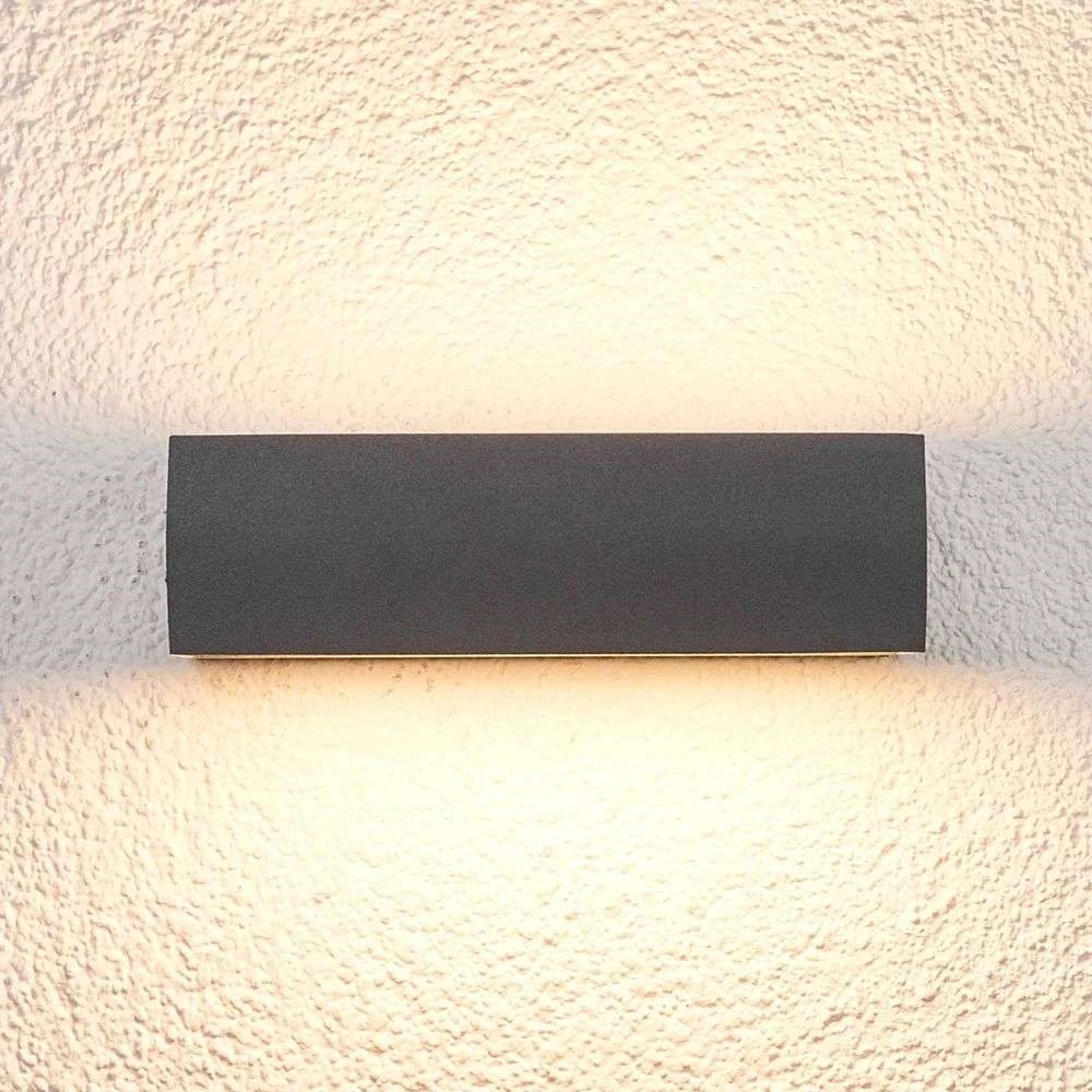 Applique murale extérieure LED Lucande Lissi, lampe murale, éclairage extérieur, lampe 