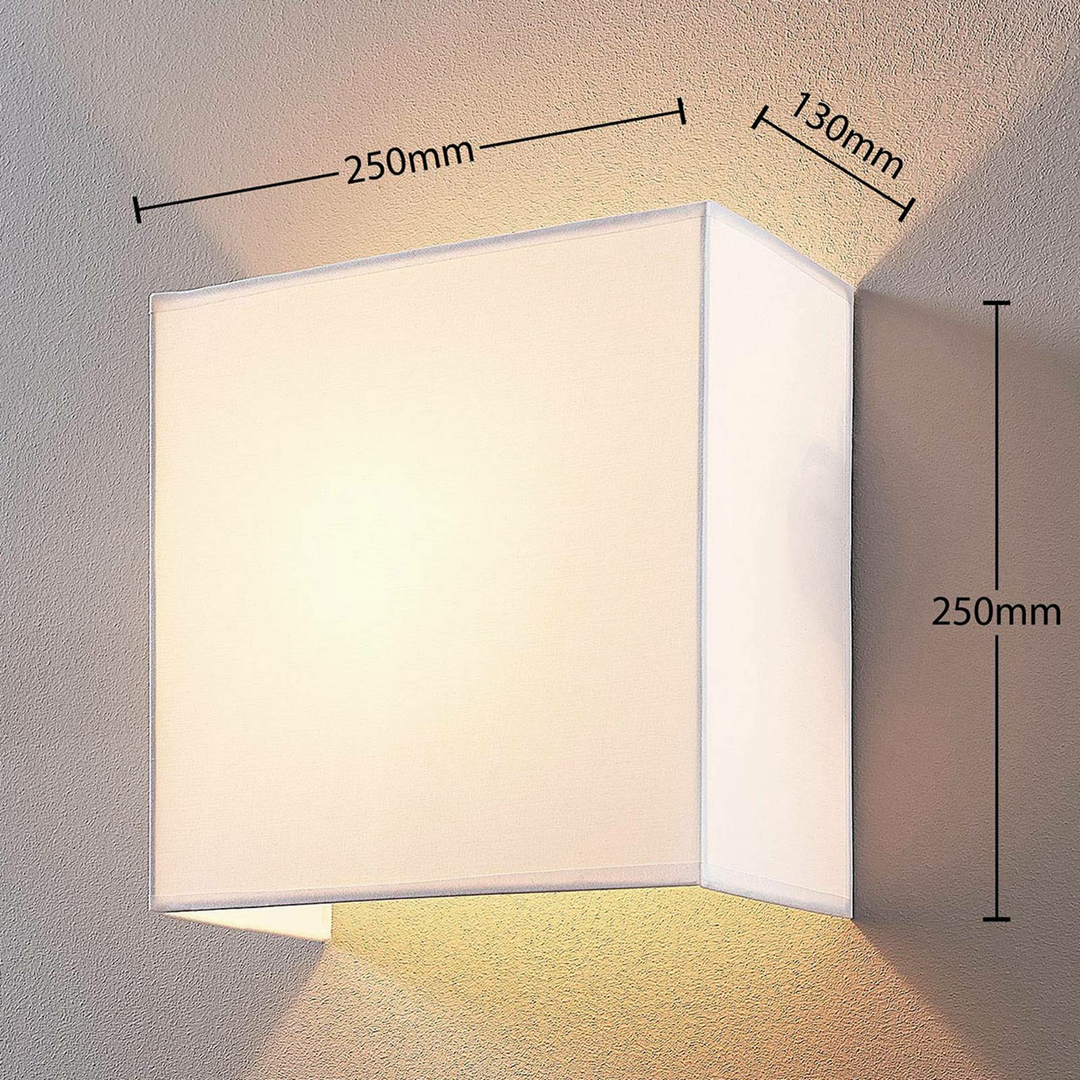 Lindby Stoff-Wandleuchte Adea Lampe Leuchte Wandleuchte 25 cm quadratisch weiß