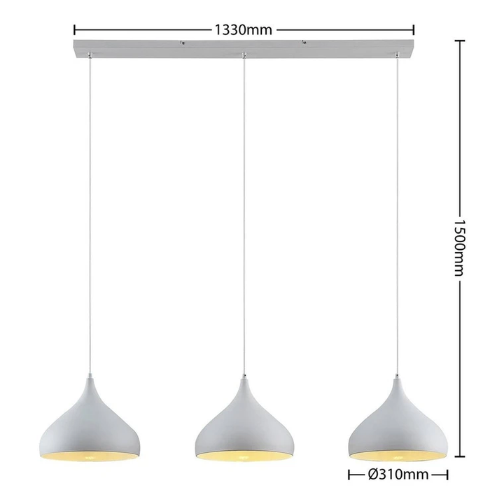 Lindby Elamira Pendelleuchte Deckenlampe Hängeleuchte Lampe 3 Fl E27 Weiß M196 B-Ware - 4251911726596
