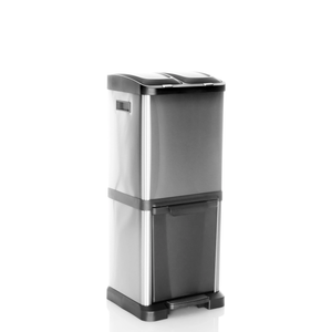 B-Ware Hjh Office Abfallsammler Mülltrennsystem Clean Vii Mülleimer 32 L Stahl Silber882
