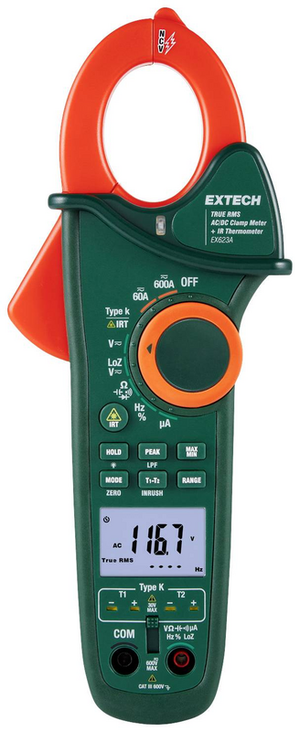 B-Ware Extech Ex623 A Stromzange Digital Ir Thermometer Cat Iii 600 V Anzeige Counts 6000