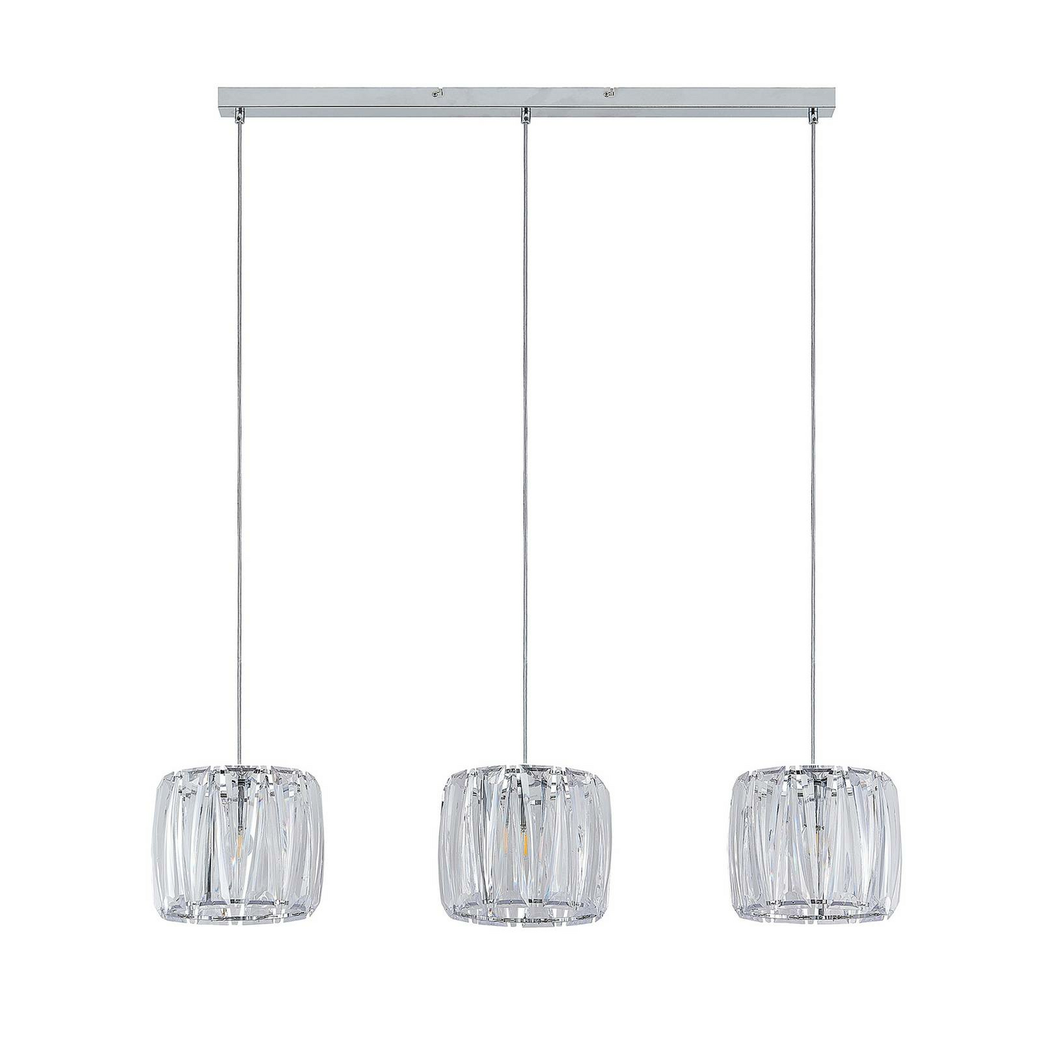 B-Ware Lindby Sofia Balkenleuchte Pendelleuchte Deckenlampe Dreiflammig Klar Chrom488