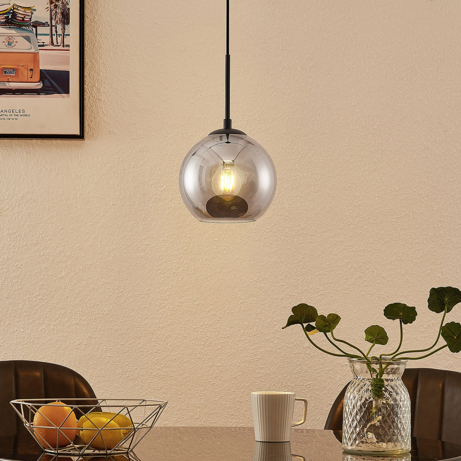 B-Ware Lindby Jurian Pendelleuchte Deckenlampe Hängeleuchte Hängeleuchte Lampe Rauch632