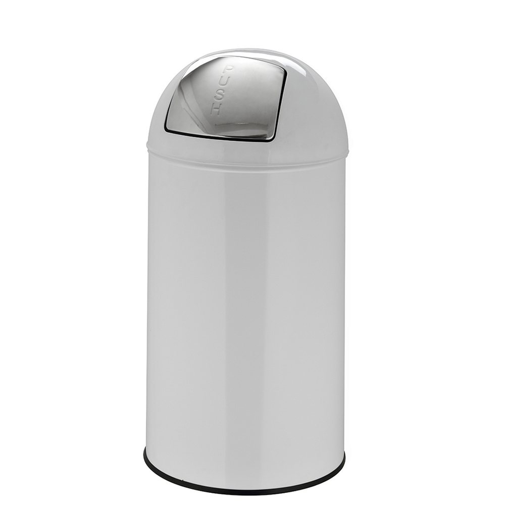 B-Ware Hjh Office Abfallsammler Mülleimer Push 50 L Mülleimer Abfalleimer Satin Weiss