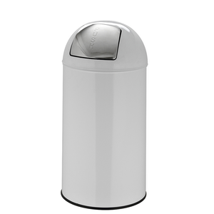 B-Ware Hjh Office Abfallsammler Mülleimer Push 50 L Mülleimer Abfalleimer Satin Weiss
