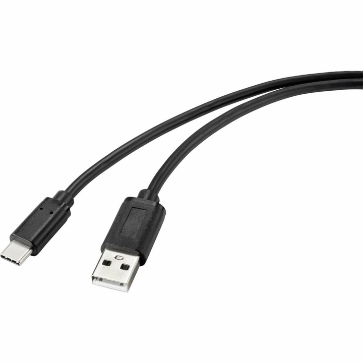 Renkforce USB-Kabel 2.0 USB-C Stecker USB-A Stecker 2 m Kabel Schwarz 10 STÜCK