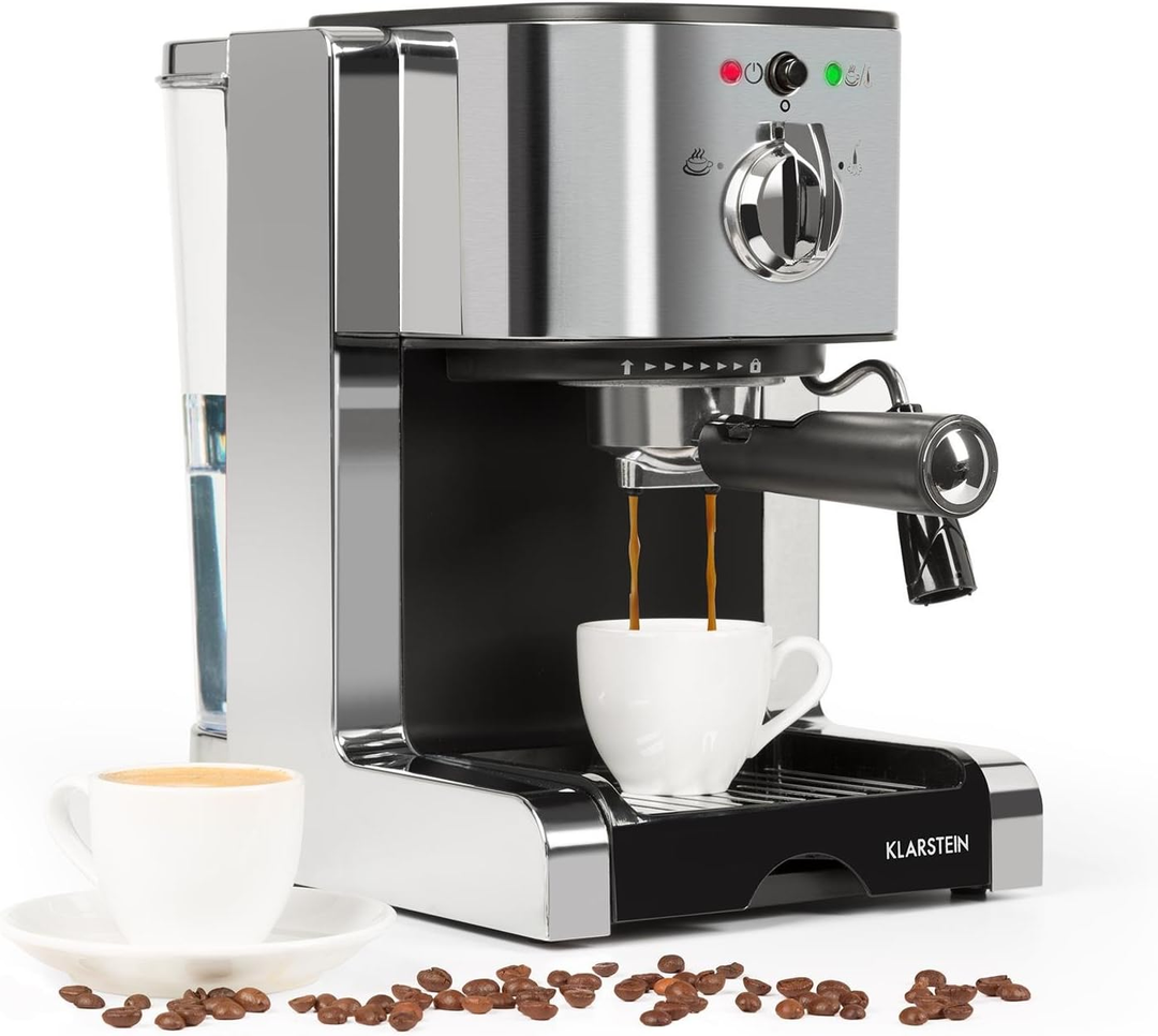 Klarstein Passionata Espressomaschine Siebträgermaschine 1,25L Kaffeemaschine