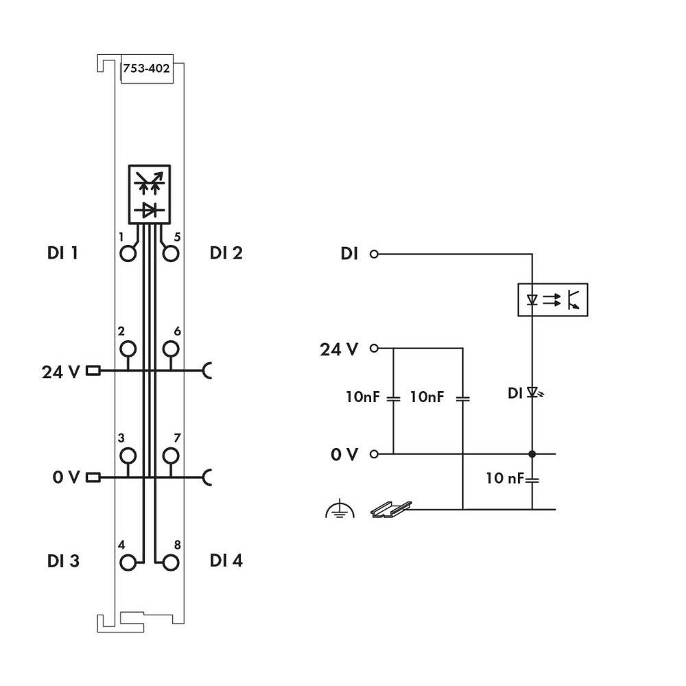 Wago 4 Di Sps Digitaleingangsmodul 753 402 Eingangsmodul Digitaleingangsklemme