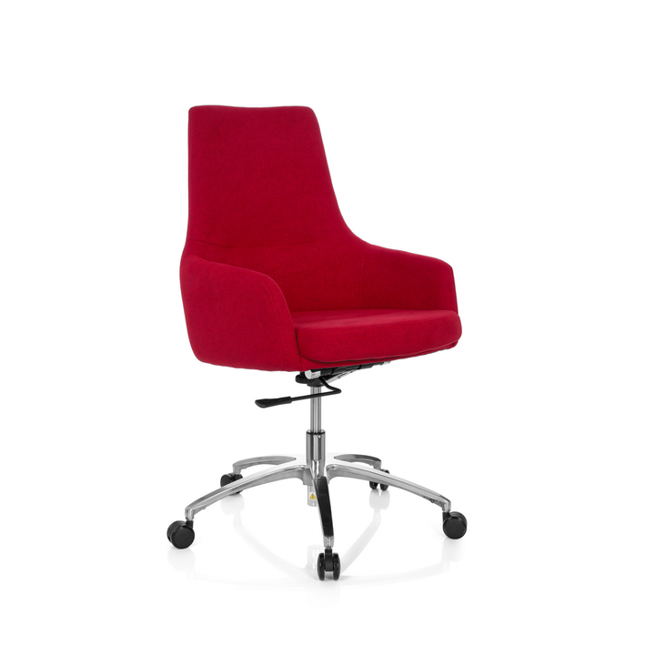 hjh OFFICE Bürostuhl Drehstuhl Schreibtischstuhl Stuhl Stoff rot Armlehne
