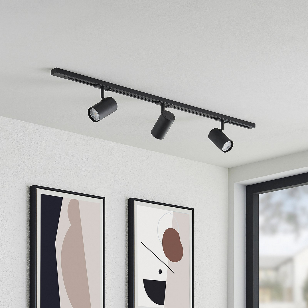 Lindby Sohil Schienensystem Deckenleuchte Deckenlampe Schwarz Gu10 Dreiflammig   B-Ware