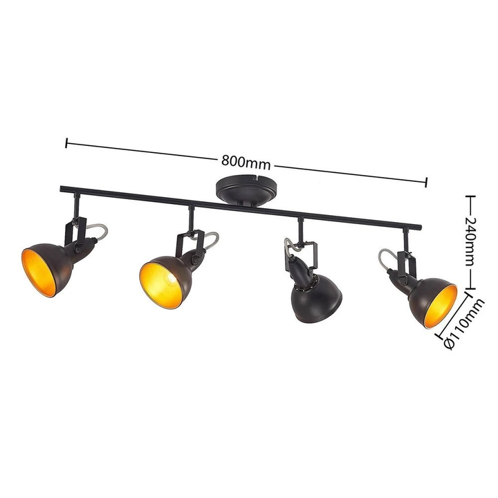 Lindby Morgana 4 Deckenleuchte Deckenlampe Leuchte Lampe Beleuchtung Black Gold