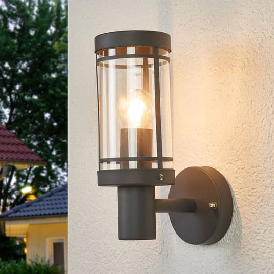 Lindby AußenWandleuchte Außenwandleuchte Lampe Leuchte Djori in Dunkelgrau