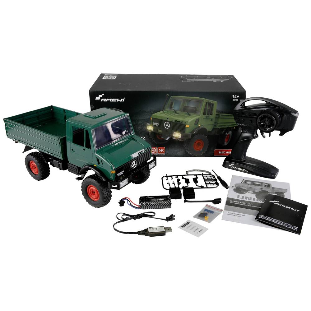 Amewi 22632 Unimog Basic Grün 1:12 Elektro Modell Lkw Modellauto Siehe Text/Foto C-Ware - 4260768519152