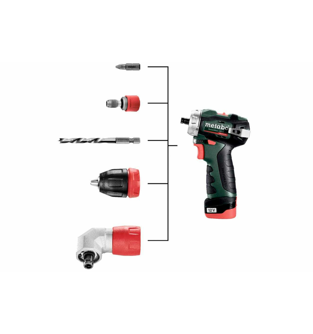B-Ware Metabo Power Maxx Akku Bohrschrauber Bohrschrauber 12 V 2 Ah Li Ion Inkl. 2. Akku