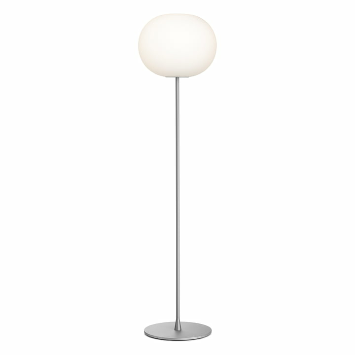 Flos Glo Ball Stehleuchte F3 Standleuchte Wohnzimmerlampe 185cm Matt Silber