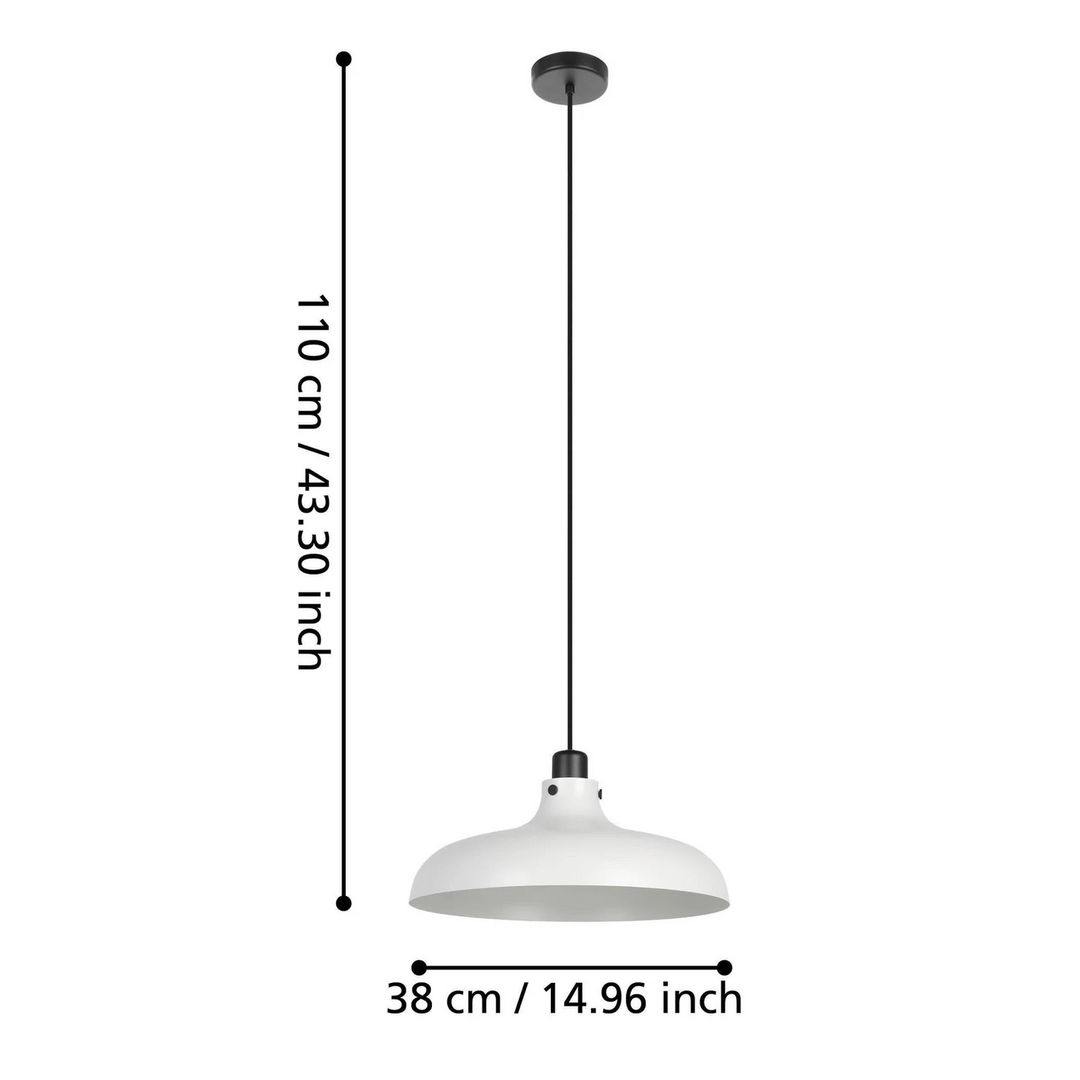 EGLO Hängeleuchte Matlock Hängelampe Deckenlampe Lampe Ø38 cm grau schwarz Stahl