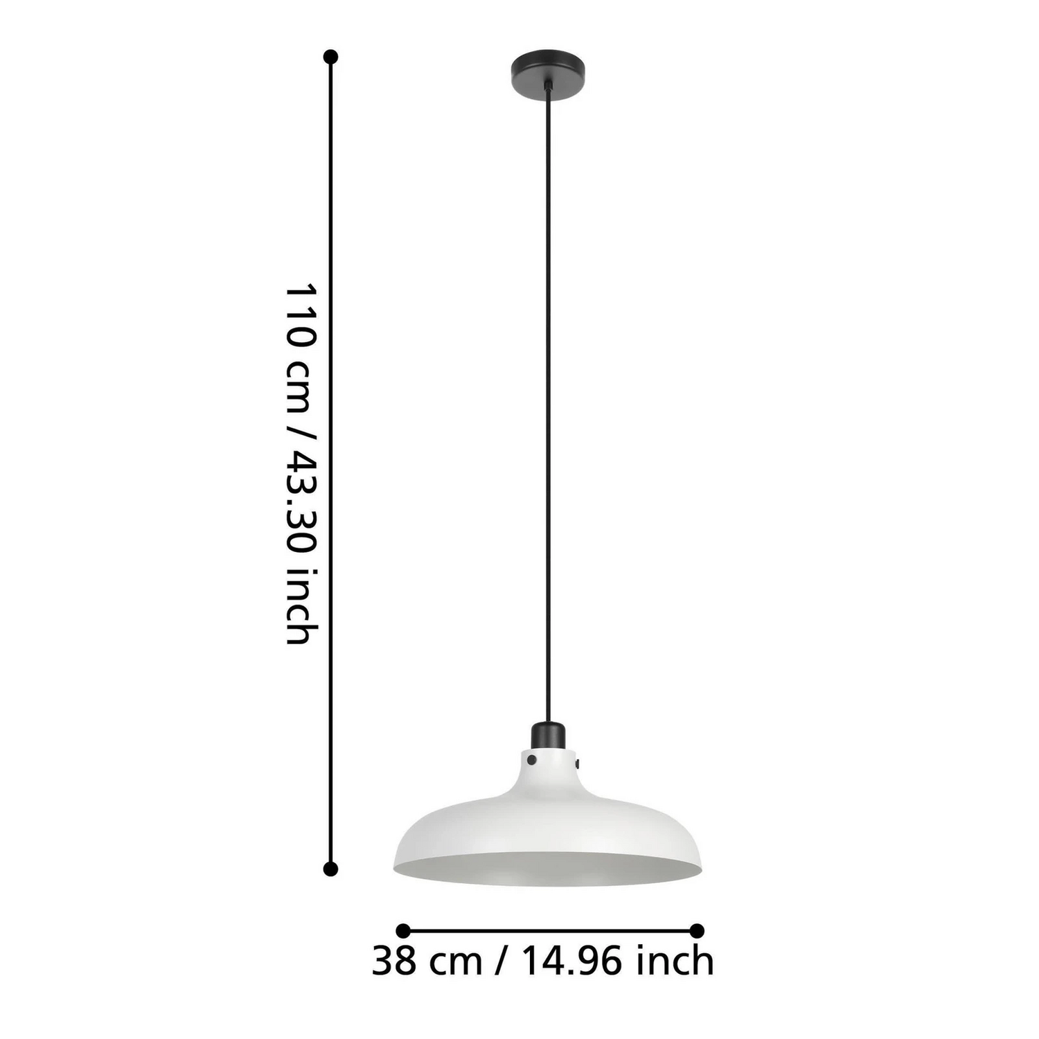 Eglo Hängeleuchte Matlock Hängelampe Deckenlampe Lampe ø38 Cm Grau Schwarz Stahl B-Ware - 9002759438258