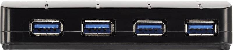 Renkforce 4 Port USB 3.0-Hub Schwarz Schnellladeport Status-LEDs Netzteil