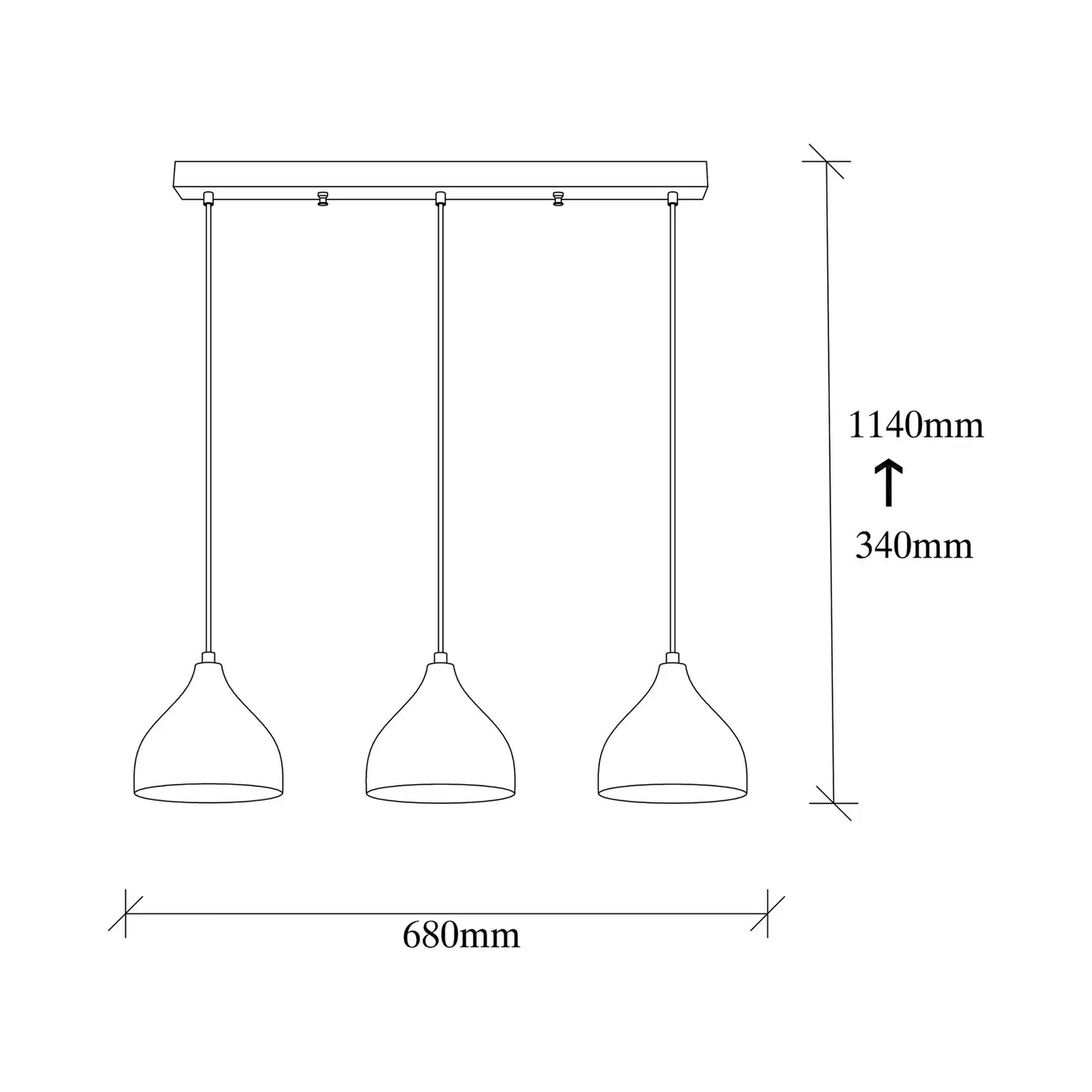 B-Ware Opviq Hängeleuchte Tattoo 6212 Hängelampe Deckenlampe E27 3 Flammig Linear Gold