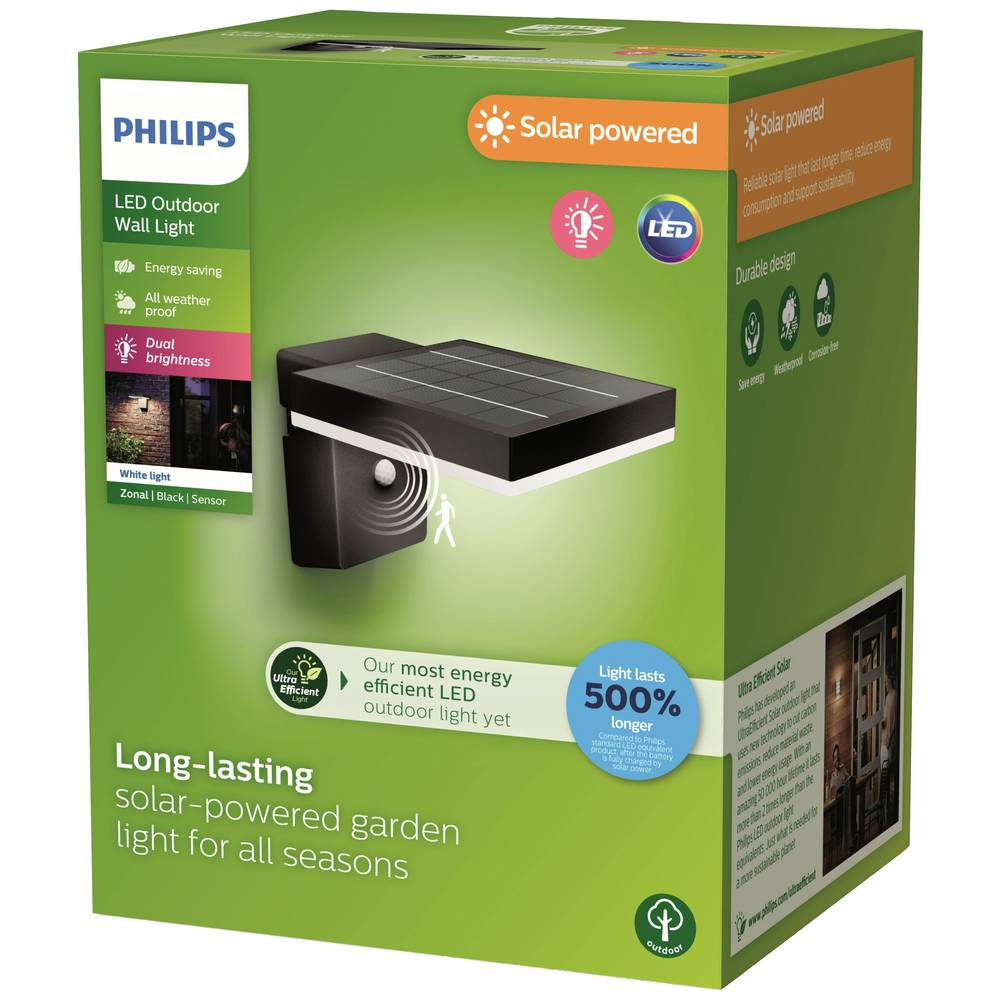 B-Ware Philips Lighting Zonal 8720169265745 Solar Außenwandleuchte Mit Bewegungsmelder