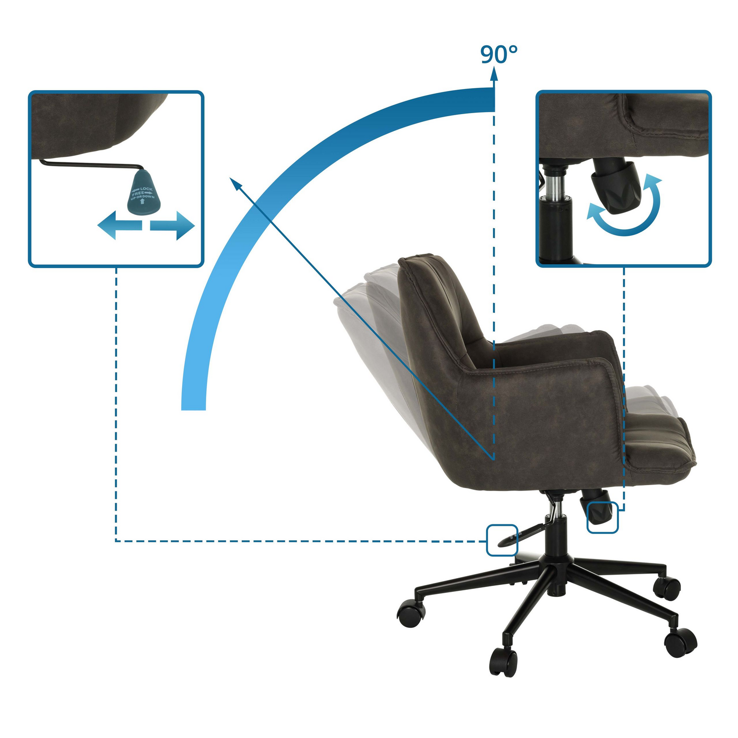 Hjh Living Solao Life Home Office Bürostuhl Drehstuhl Schreibtuschstuhl Sitz B-Ware - 4064323038856