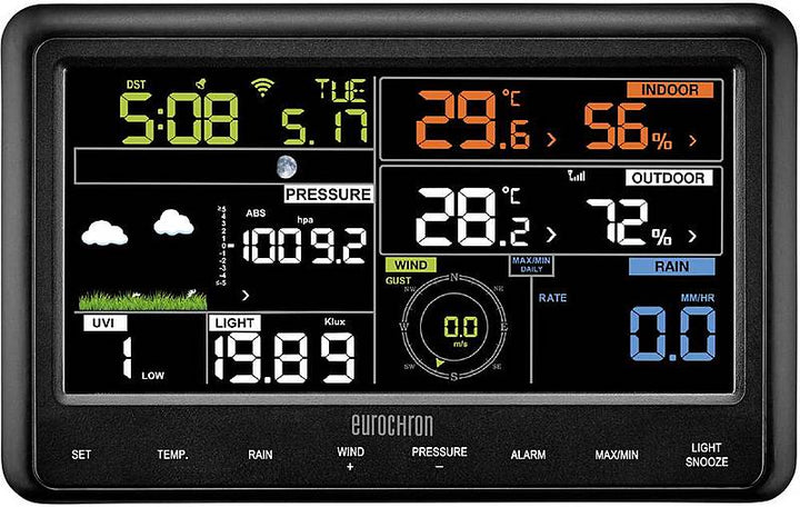 Eurochron Funk Wetterstation Efws 29 Wettermessstation Vorhersage App Wifi Funk B-Ware