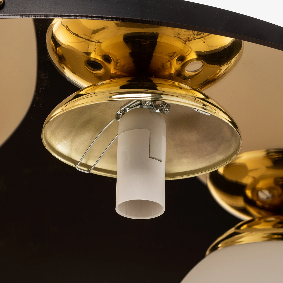 Milagro Deckenleuchte Plato Deckenlampe E27 goldfarben Metall Opalglas 3-flammig