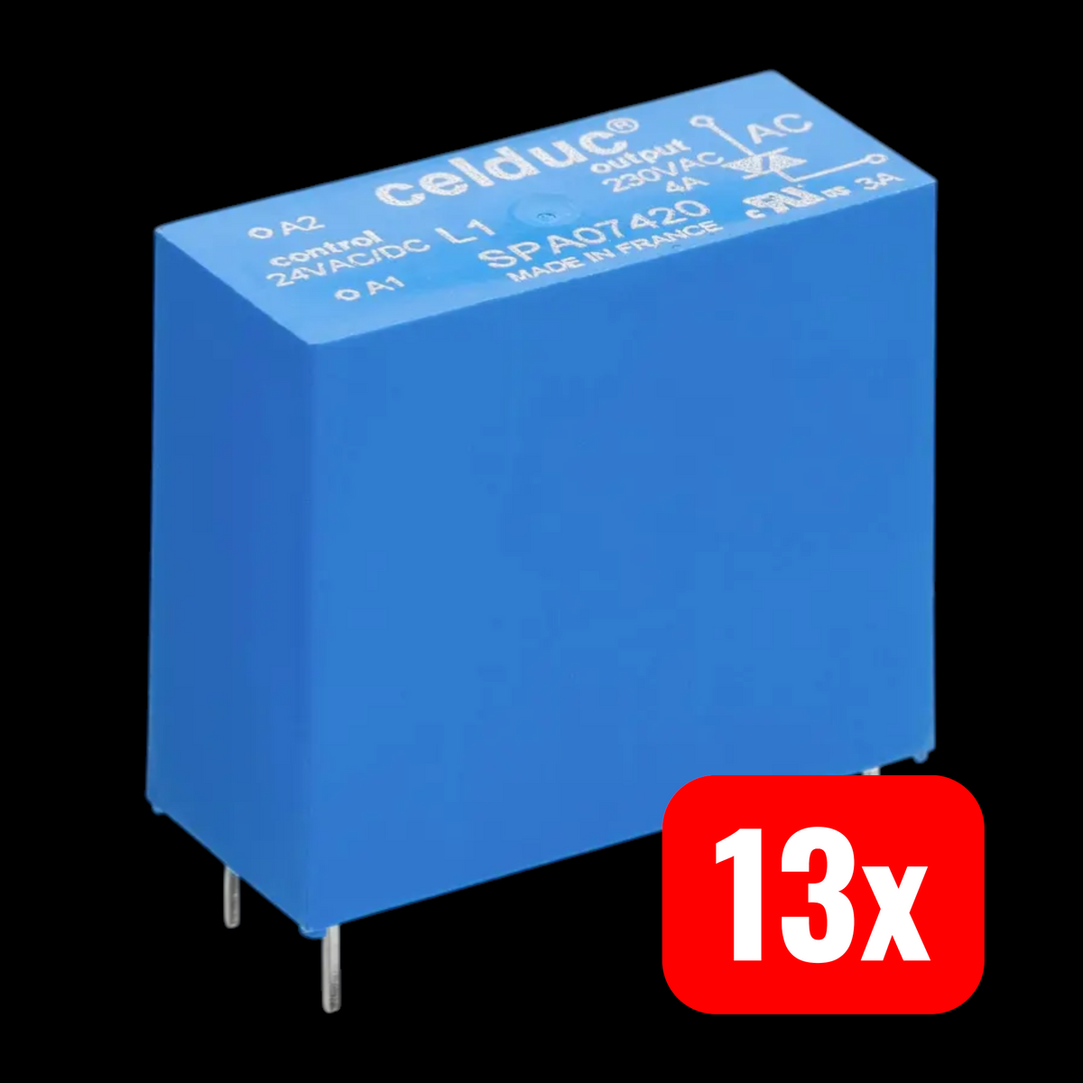 Celduc Halbleiterrelais Relais SPD03505 Pins 5A 30VDC 1 Schließer 13 STÜCK - 2050009037666