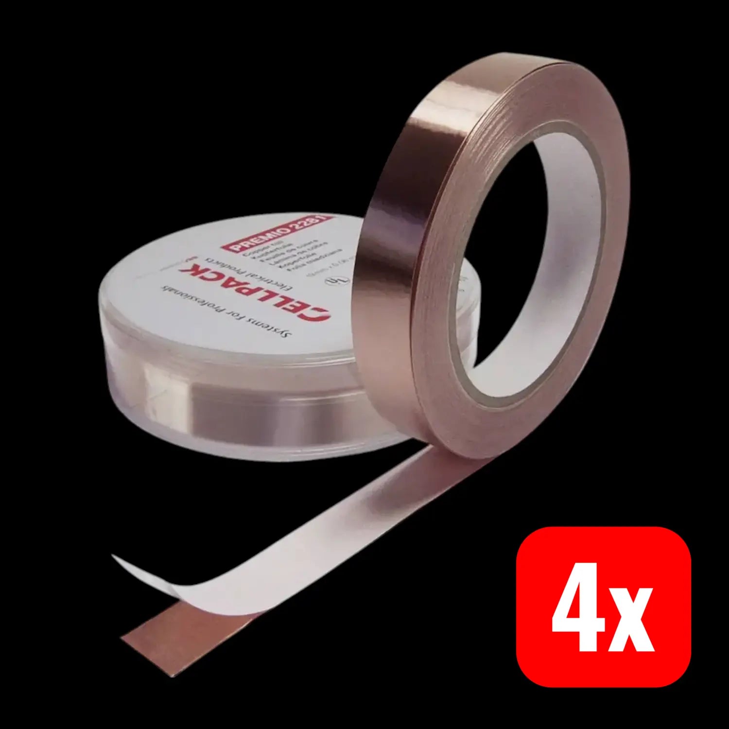 B-Ware Cell Pack Kupferklebeband Klebeband Premio 2281 Kupferfolie Acryl 33mx9mm 4 Stück - 4010311124193