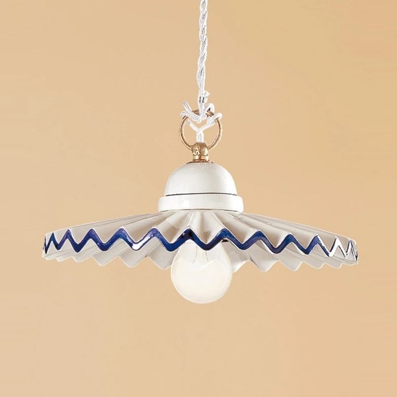 B-Ware Ceramiche Pendelleuchte Pieghe Landhauslook 28 Cm Lampe E27 Pendellampe Licht - 2013002
