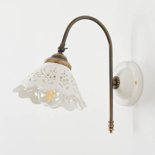 B-Ware Ceramiche Portico Wandleuchte Wandlampe Wandlicht Lampe Mit Geschwungenem Arm    - 2013149