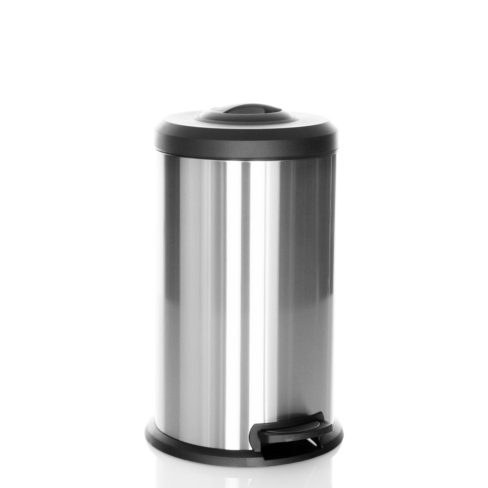 hjh OFFICE Abfallsammler Mülleimer Müllbehälter 40L silber Stahl - 4064323036449