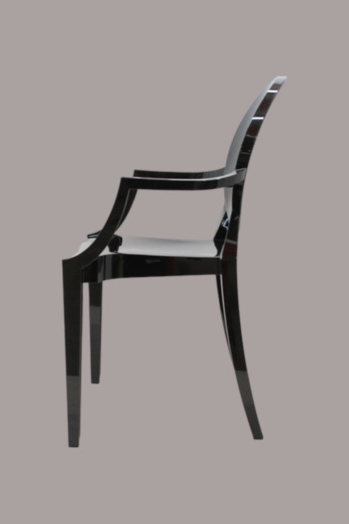 Kartell Louis Ghost Stuhl schwarz stapelbar für Innen- und Außenbereich - 8034105780187