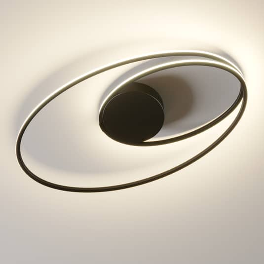 Lindby Xenias LED-Deckenlampe schwarz 60 x 35 cm Deckenlampe Lampe Leuchte 25W