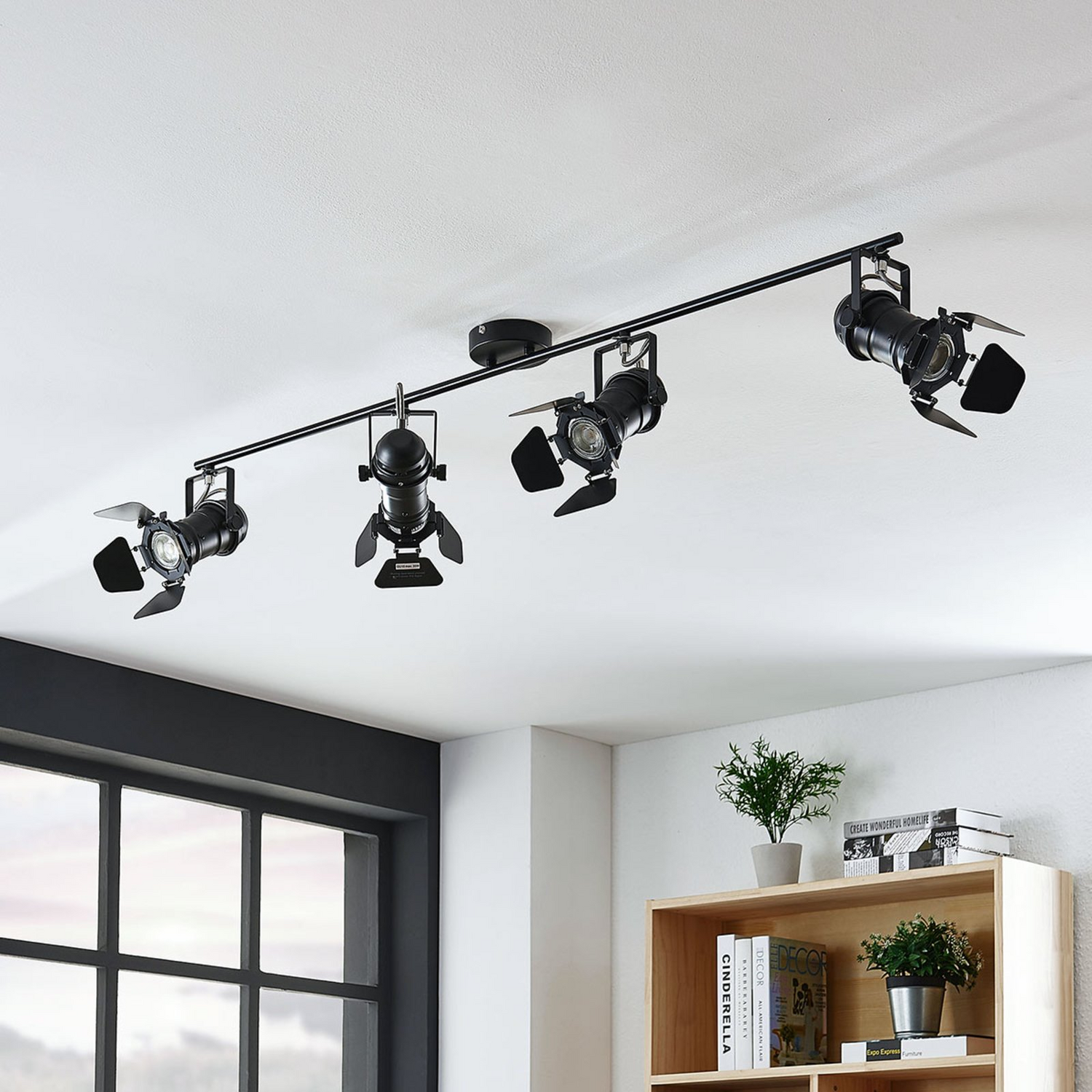 B-Ware Lindby Deckenstrahler Tilen Deckenlampe Hängeleuchte 4 Fl Scheinwerfer Look Gu10