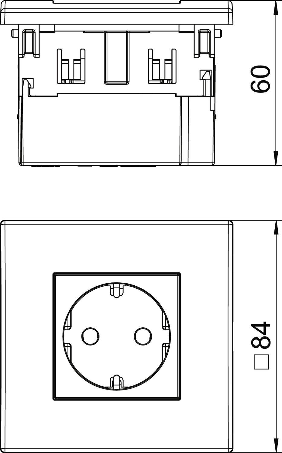 Obo Bettermann 6119401 Geräteeinsatz Steckdose B X H X T 84 X 84 X 60 Mm Weiß    B-Ware - 4012195889113